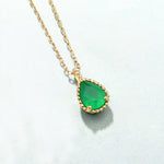 S925 Sterling Silver Garnet Pendant Clavicle Chain Necklace