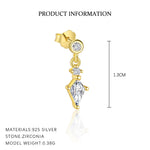 S925 Sterling Silver Tassel and Zircon Stud Earrings(Single unit)