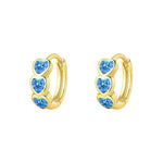S925 Sterling Silver Heart-Shaped Zircon Huggie Earrings