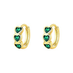S925 Sterling Silver Heart-Shaped Zircon Huggie Earrings