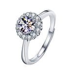 S925 Sterling Silver Moissanite Sunflower Ring