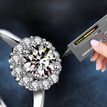 S925 Sterling Silver Moissanite Sunflower Ring