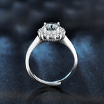 S925 Sterling Silver Moissanite Sunflower Ring