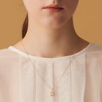 S925 Sterling Silver Gold-Plated Openwork Opal Pendant Necklace