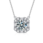 S925 Sterling Silver Moissanite Pendant  Cube Sugar Necklace
