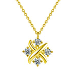 S925 Sterling Silver Moissanite X English Letter Pendant Necklace
