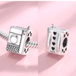 S925 Sterling Silver Camera Shape Bead Pendant