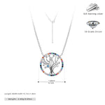 S925 Sterling Silver Colored Zircon Tree of Life Necklace