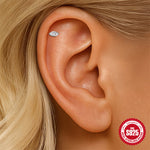 S925 Sterling Silver Moissanite Cartilage Stud Earring with Threaded Post(Single unit)