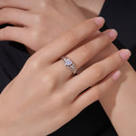 S925 Sterling Silver Heart-Shaped Moissanite Ring