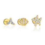 S925 Sterling Silver Zircon Stud Earrings(Single unit)