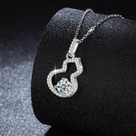 S925 Sterling Silver Moissanite Gourd Pendant Necklace