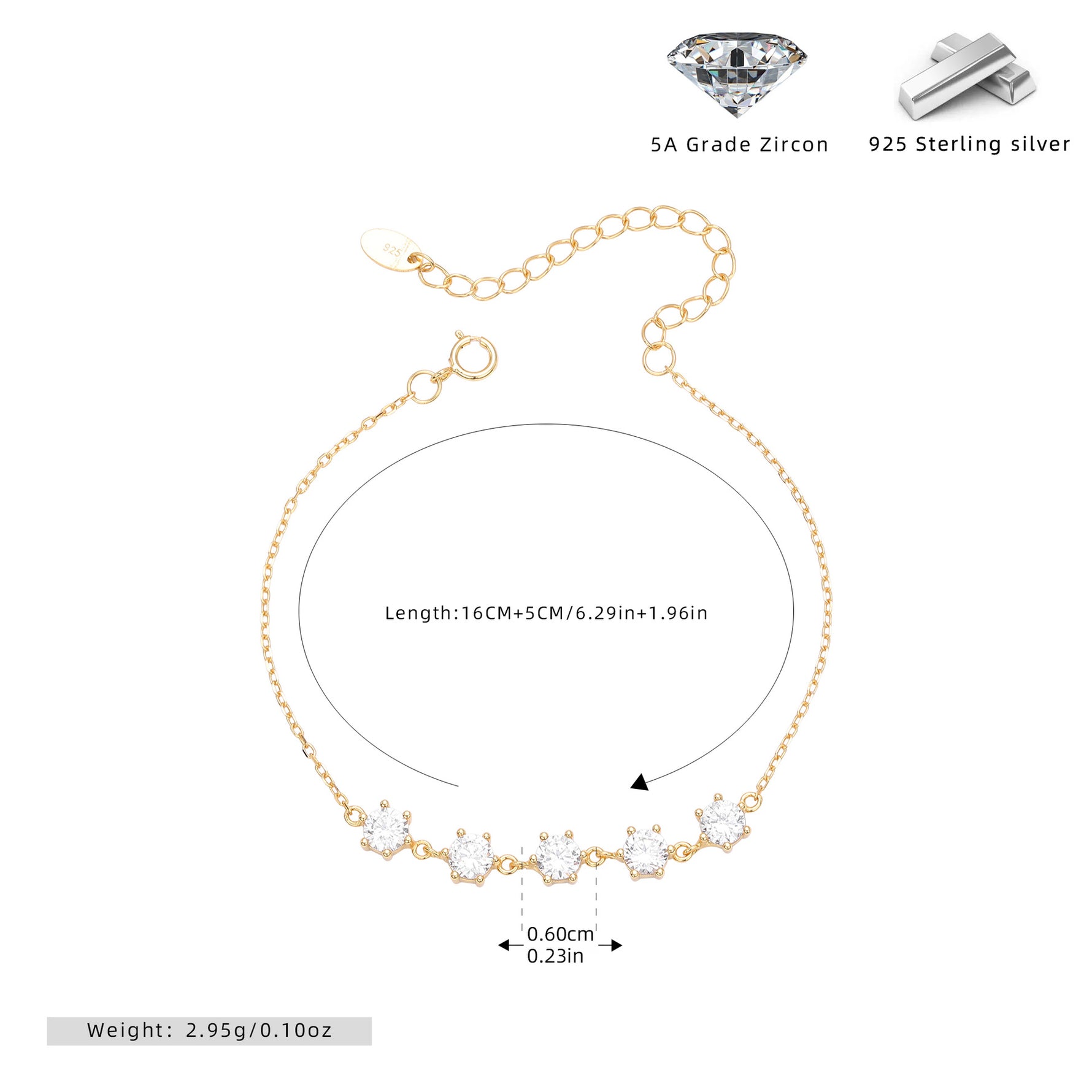 S925 Sterling Silver Starry Sky Bracelet