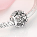 S925 Sterling Silver Hollow Creative Geometric Bead Pendant