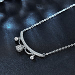 S925 Sterling Silver Moissanite Lace Princess Bell Pendant Necklace