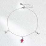 S925 Sterling Silver Sea Turtle Starfish Pendant Anklet