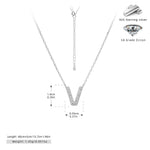 S925 Sterling Silver Simple Zircon Necklace with English Letters