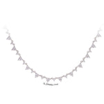 S925 Sterling Silver Scattered Triangle Full Zirconium Necklace