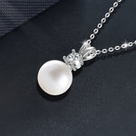 S925 Sterling Silver Moissanite Pearl Necklace