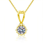S925 Sterling Silver Loving Heart Moissanite Necklace