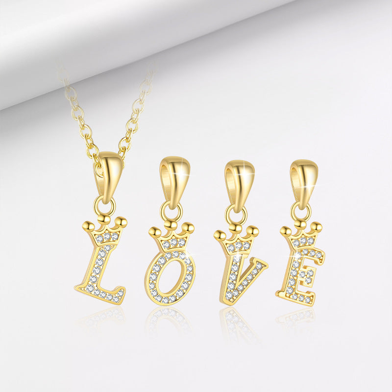 S925 Sterling Silver Pendant Set with Zircon
