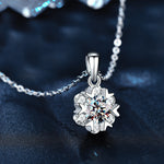 S925 Sterling Silver Moissanite Snowflake Pendant Necklace