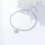 S925 Sterling Silver Shell Zircon Inlaid Anklet