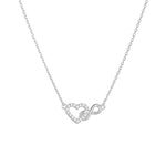 S925 Sterling Silver Lucky 8-Word Unlimited Heart-Shaped Zircon Necklace