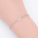 S925 Sterling Silver Cross Bracelet with Zirconia