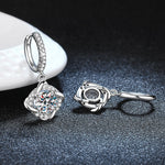 Moissanite  Windmill Style Hoop Earrings -925 Sterling Silver
