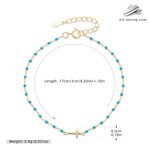 S925 Sterling Silver Cross Bracelet with Colorful Enamel Detail