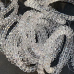 Natural faceted white crystal wheel-shaped bead bracelet
