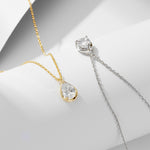 S925 Sterling Silver Drop Zircon Necklace