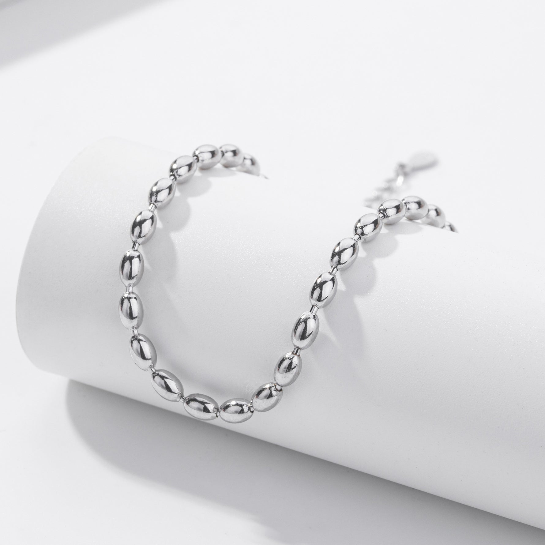 S925 Sterling Silver Rice Bead Bracelet