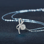 S925 Sterling Silver Bow Moissanite Necklace