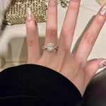 925 Sterling Silver Moissanite Oval Dove Egg Ring