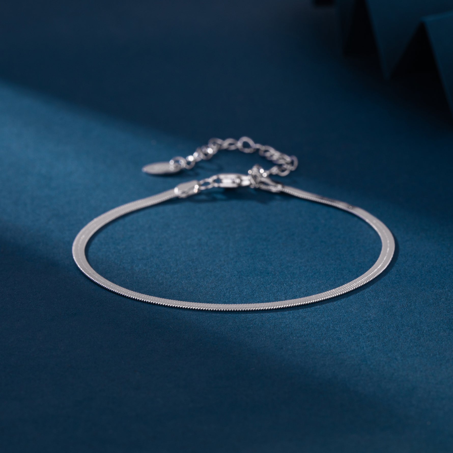 S925 Sterling Silver Flat Snake Chain Bracelet