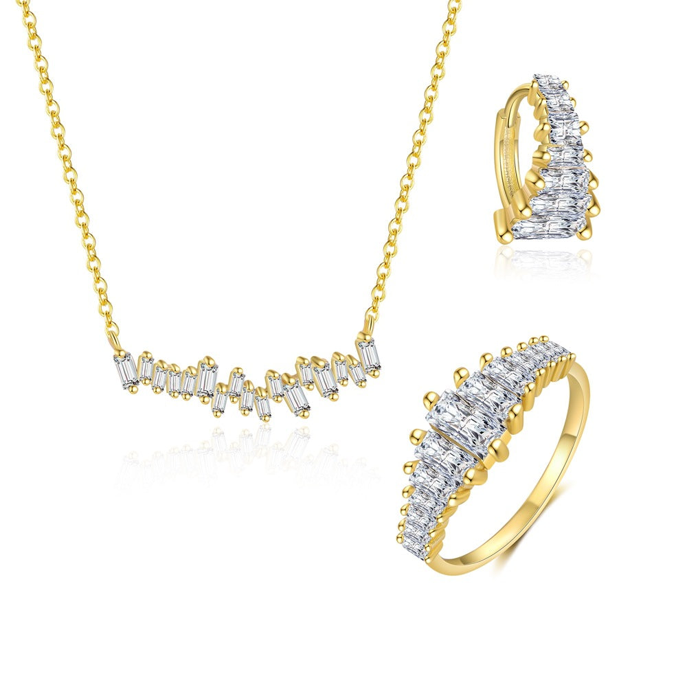 S925 Sterling Silver Necklace with Micro-set Sparkling Zirconia