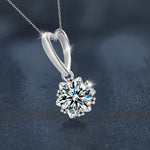 S925 Sterling Silver Loving Heart Moissanite Necklace