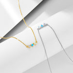 S925 Sterling Silver Colorful Opal Zircon Inlaid Necklace