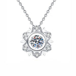 S925 Sterling Silver Snowflake Pendant Moissanite Necklace