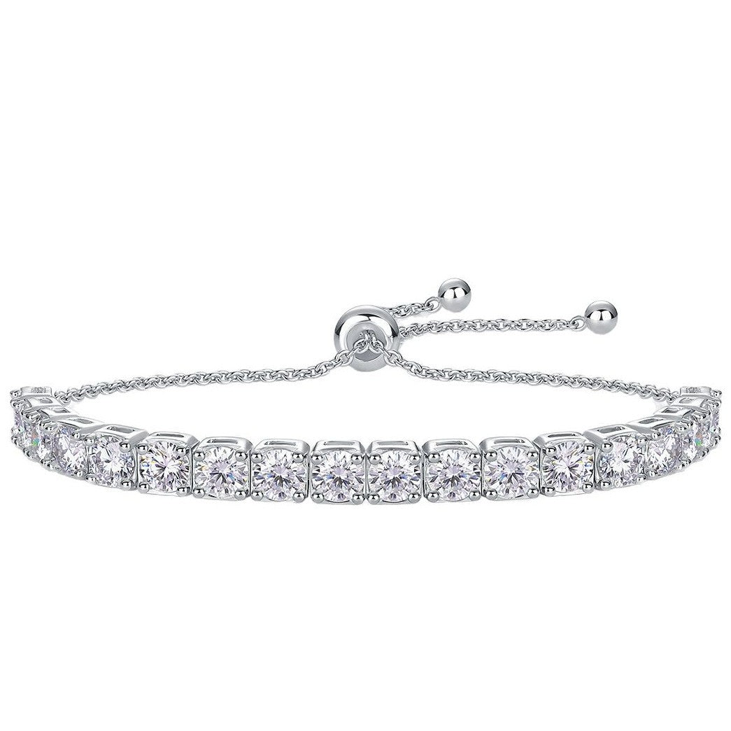 S925 Silver Moissanite Adjustable Tennis Bracelet