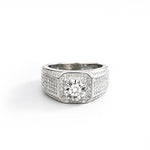 S925 Sterling Silver Classic Man's Moissanite Ring