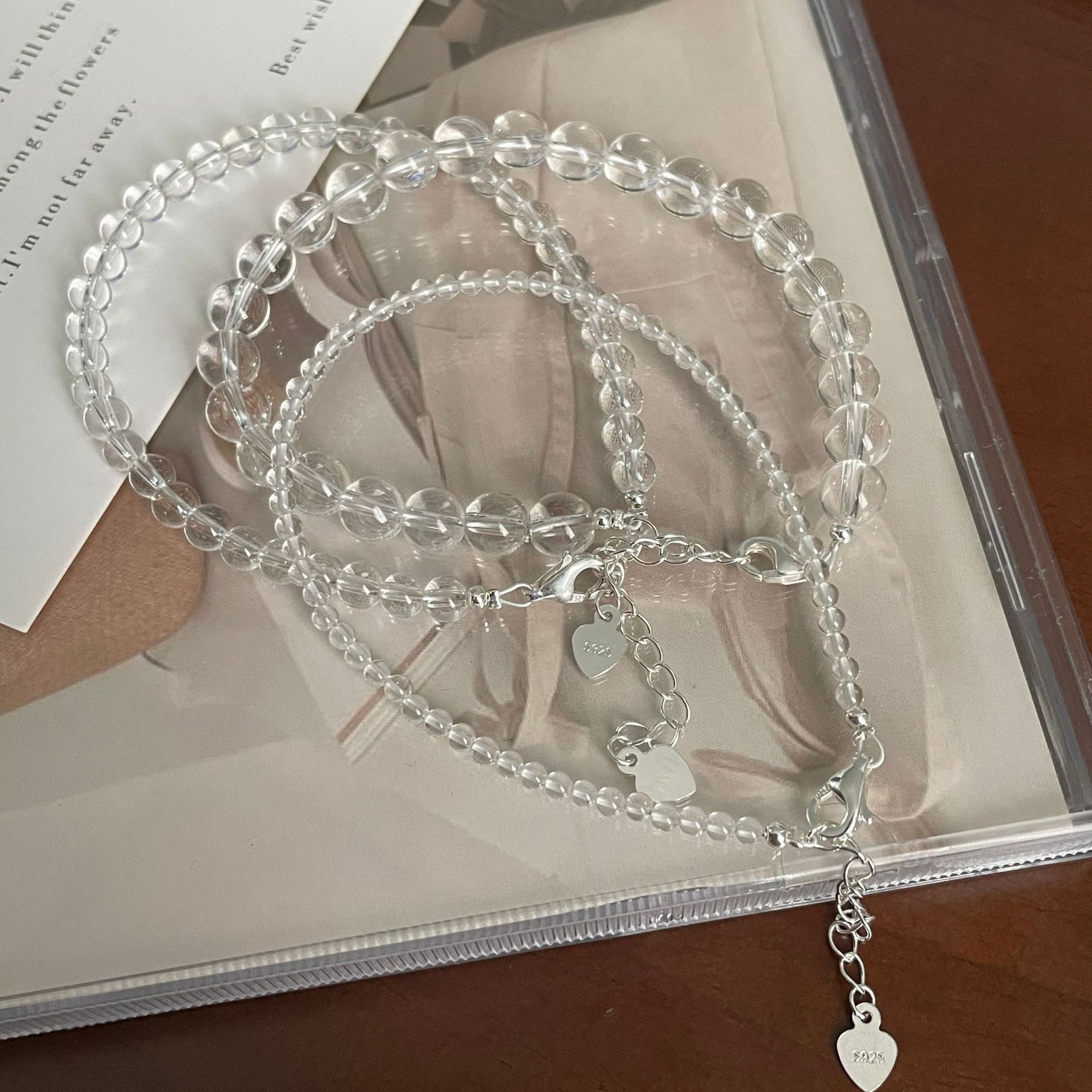 S925 sterling silver white crystal bracelet