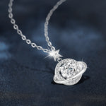 S925 Sterling Silver Moissanite Planet Pendant Necklace