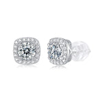 S925 Silver Square Moissanite "Chanel-Style" Stud Earrings