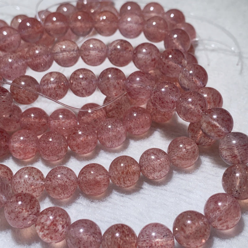 Natural Madagascar White-Body Strawberry Quartz Bracelet