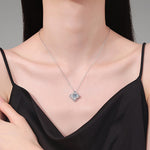 S925 Sterling Silver Moissanite Clover Pendant Clavicle Chain Necklace