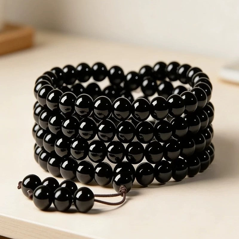 Natural Golden Sheen Obsidian Bracelet