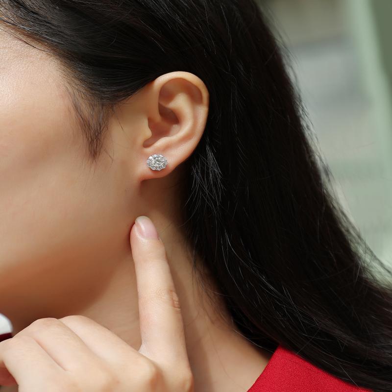S925 Silver Moissanite Stud Earrings